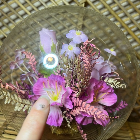 Vintage Mid Century modern Faux Flower globe Crystal Ball Display - Picture 8 of 8